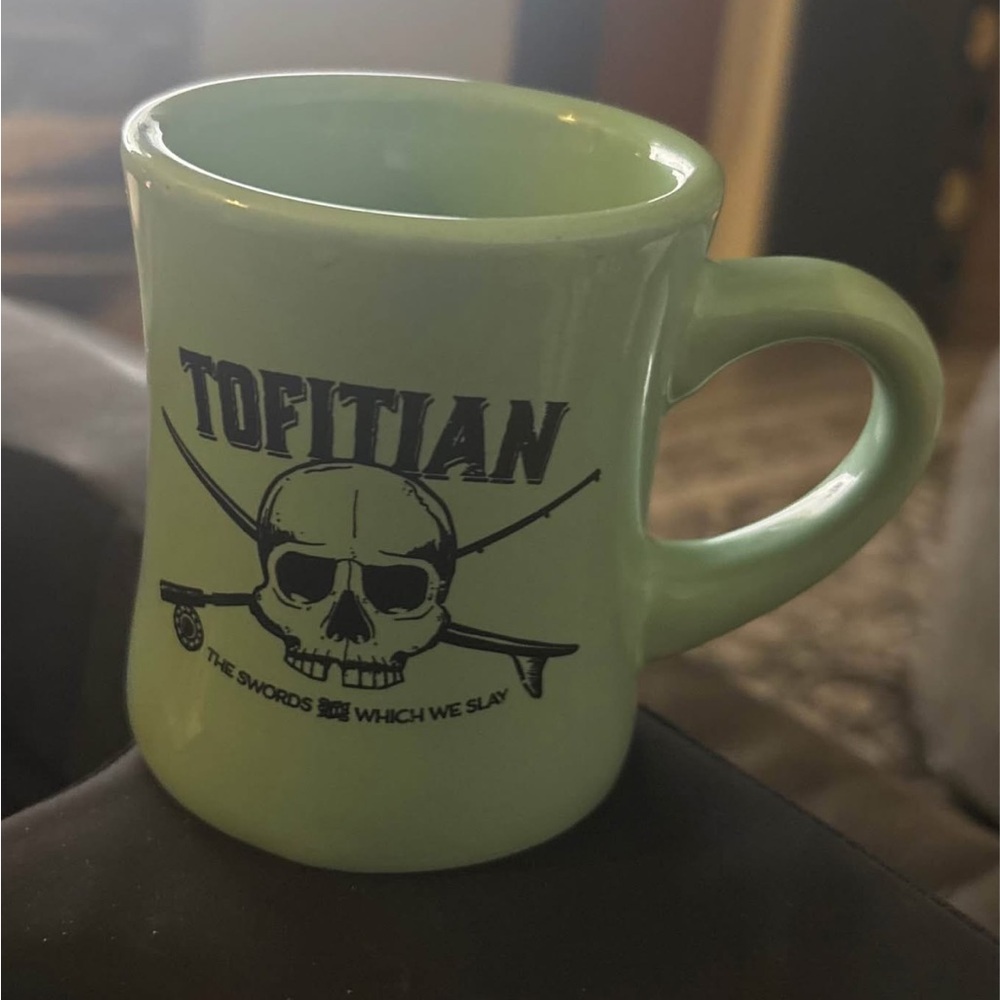 Tofitian Mint Green Skull Mug from Tofino Cafe -Tofino BC